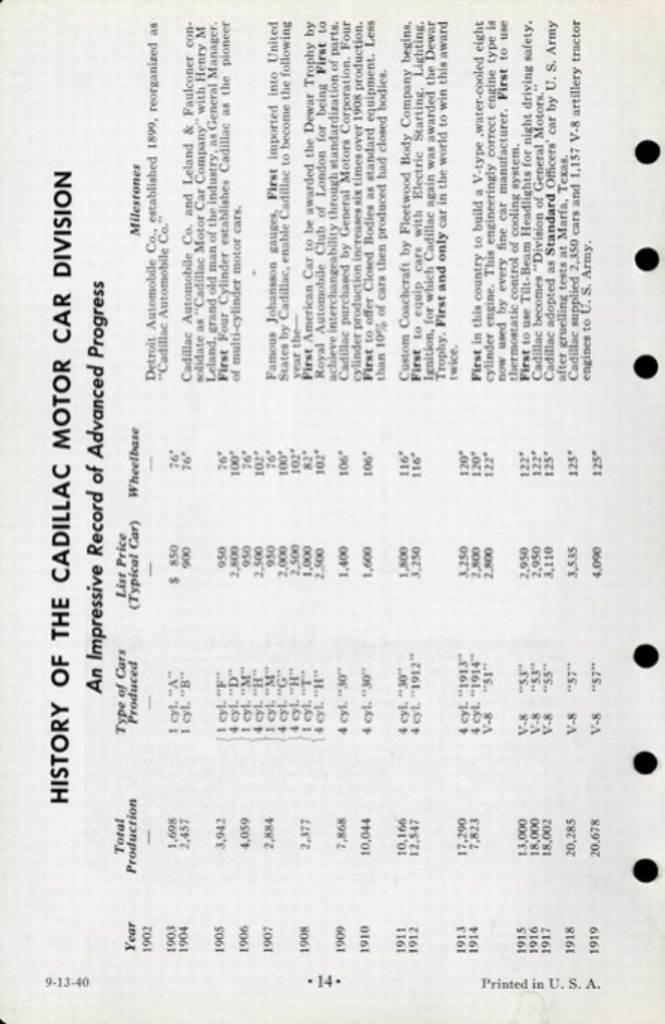 1941 Cadillac Salesmans Data Book Page 19